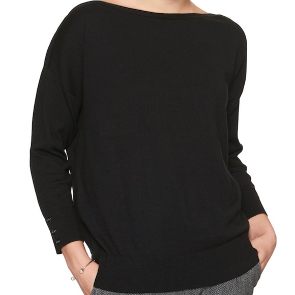 Banana Republic Factory Tops - Banana Republic Boatneck sweater black SZ XXL